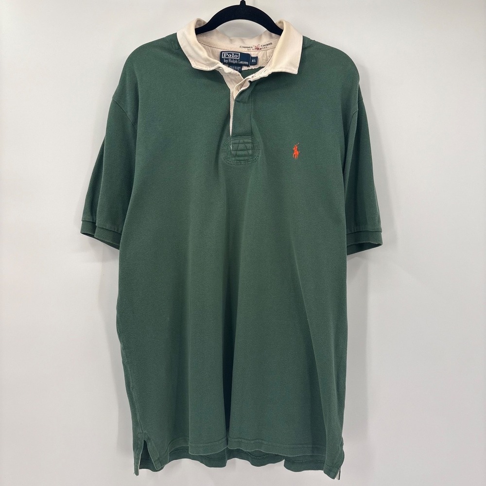 Polo Ralph Lauren Mens XL Shirt Short Sleeve Green Cotton Pony Preppy